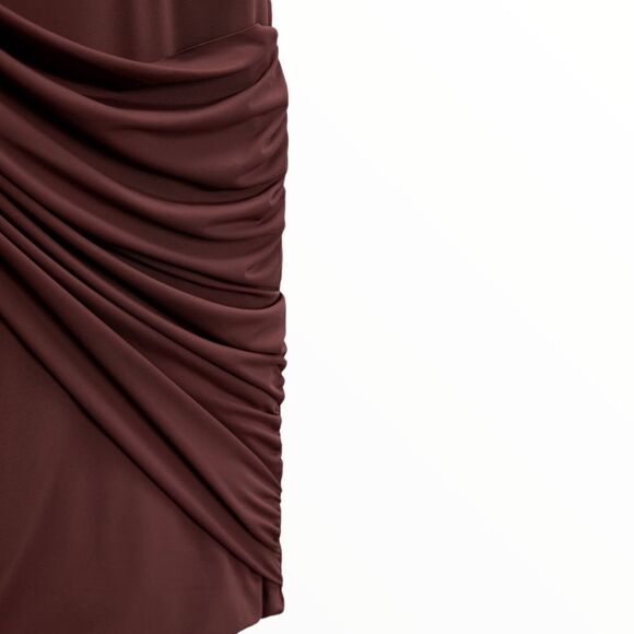 ZARA | Dark Brown | CUT OUT ASYMMETRICAL DRESS - Picture 5 of 12